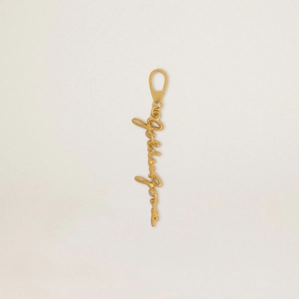 NWT Golden Goose Gold-colored brass charm with Golden Goose signature